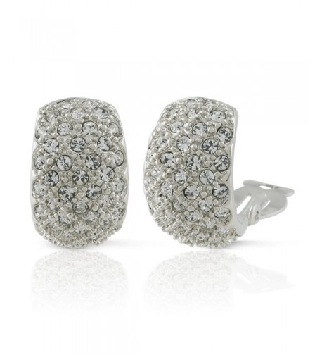 JanKuo Jewelry Rhodium Crystal Earrings