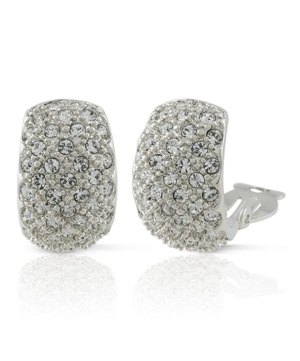 JanKuo Jewelry Rhodium Crystal Earrings