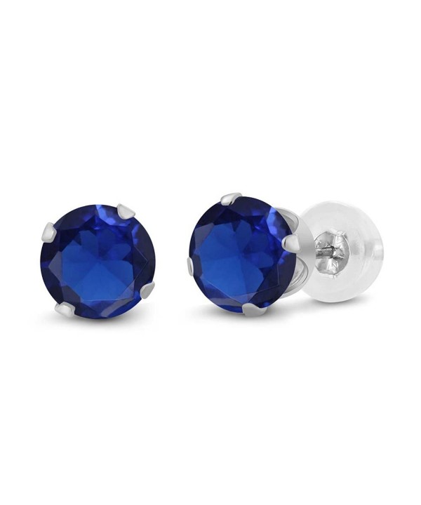 White Simulated Sapphire Womens Earrings