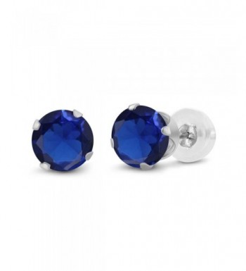 White Simulated Sapphire Womens Earrings