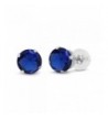 White Simulated Sapphire Womens Earrings