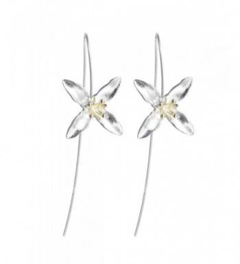 Flower Golden Threader Earrings Sterling