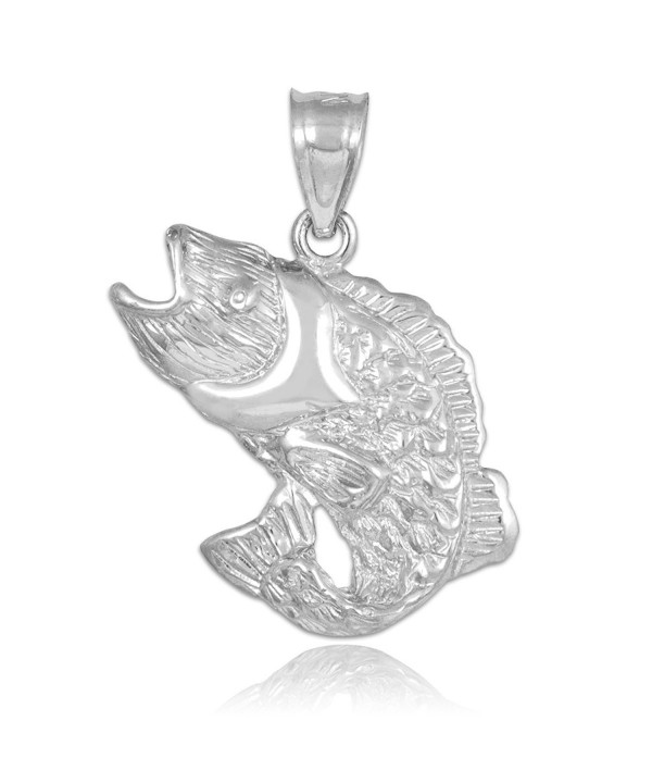 925 Sterling Silver Bass Pendant