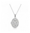 Sterling Polished Diamond Cut Filigree Necklace