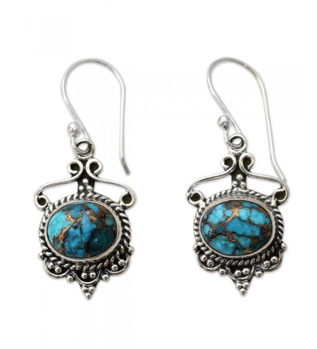 NOVICA Reconstituted Turquoise Sterling Earrings