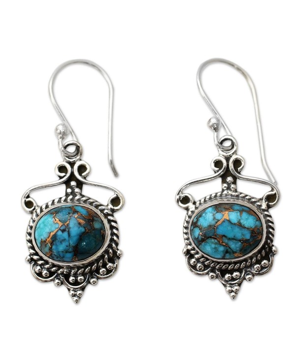 NOVICA Reconstituted Turquoise Sterling Earrings