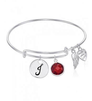 Initial Expandable Bangle Bracelet January