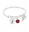 Initial Expandable Bangle Bracelet January