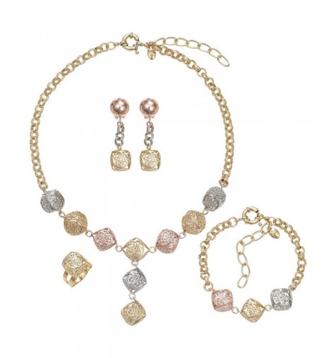 MOOCHI 3 Tones Crystal Pendant Necklace