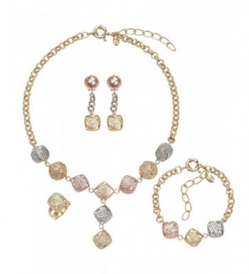 MOOCHI 3 Tones Crystal Pendant Necklace