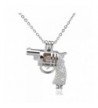 Revolver Pistol Locket Necklace Pendant