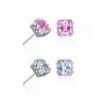 Plated Princess Square Zirconia Earrings