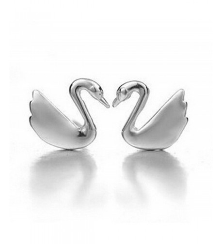 Sterling Silver swan Stud Earrings