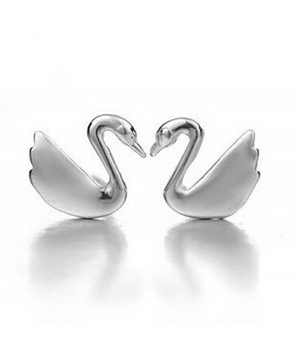 Sterling Silver swan Stud Earrings