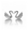 Sterling Silver swan Stud Earrings