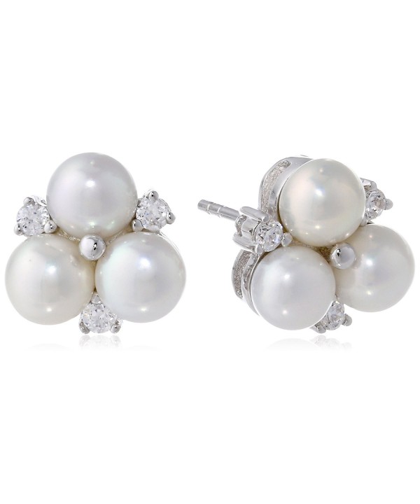 Bella Pearl White Cluster Earrings