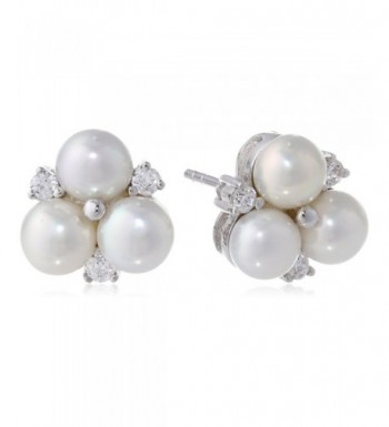 Bella Pearl White Cluster Earrings