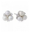 Bella Pearl White Cluster Earrings