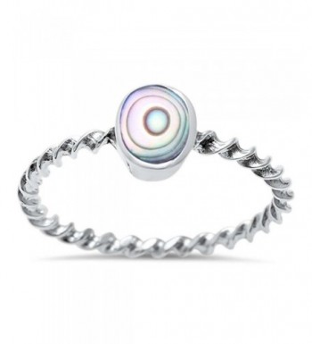 Sterling Silver Abalone Shell Twisted