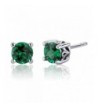 Carats Simulated Emerald Earrings Sterling