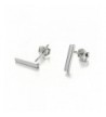 Sterling Silver Minimalist Earrings rhodium flashed silver