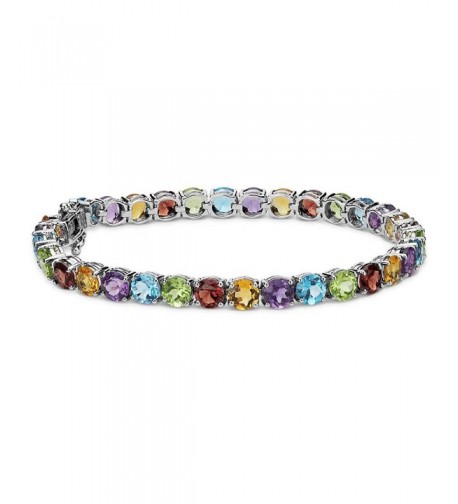 Plated Gemstone Round Cut Tennis Bracelet