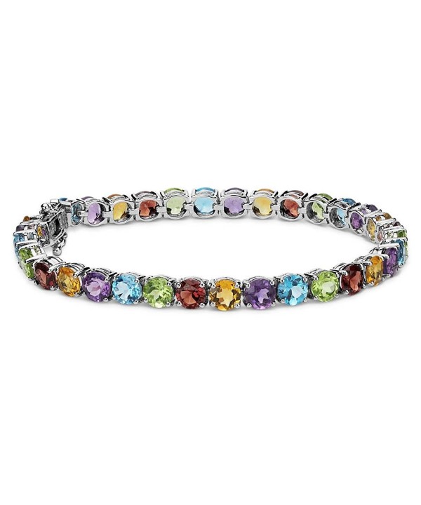 Plated Gemstone Round Cut Tennis Bracelet