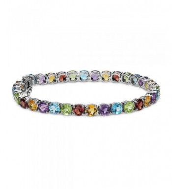 Plated Gemstone Round Cut Tennis Bracelet