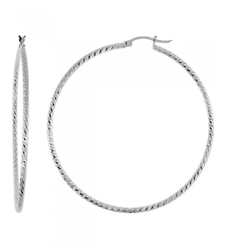 Sterling Silver Diamond Hoop Earrings