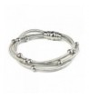 BAYUEBA Bracelet Stainless Multi line Platinum