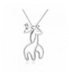 Sterling Hugging Giraffe Pendant Necklace