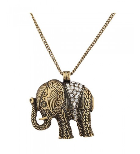 Lux Accessories Goldtone Elephant Necklace