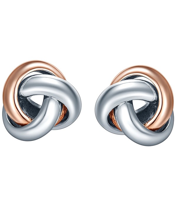 SILVERAGE Two Tone Love Knot Earrings