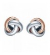 SILVERAGE Two Tone Love Knot Earrings