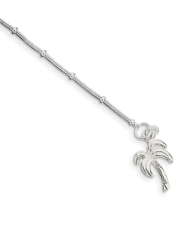 Sterling Silver Palm Anklet Length