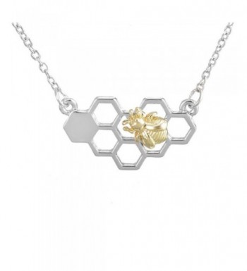 MJARTORIA Silver Honeycomb Pendant Necklace