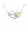 MJARTORIA Silver Honeycomb Pendant Necklace