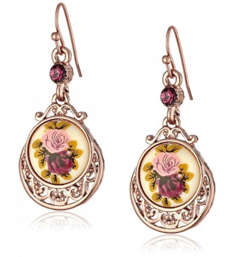 1928 Jewelry Flower Dangle Earrings
