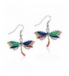 PammyJ Silvertone Multi Dragonfly Earrings