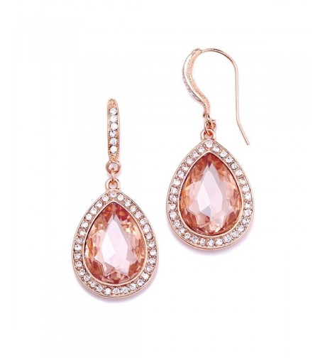 Mariell Blush Crystal Earrings Morganite