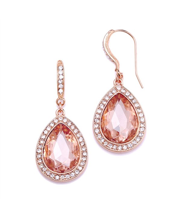 Mariell Blush Crystal Earrings Morganite