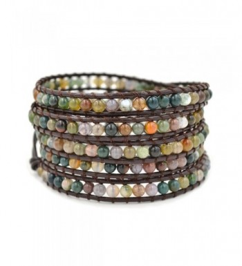 Multi layer Braided Leather Bracelet Multi color