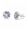 Earring Simulated Rainbow Sterling Earrings