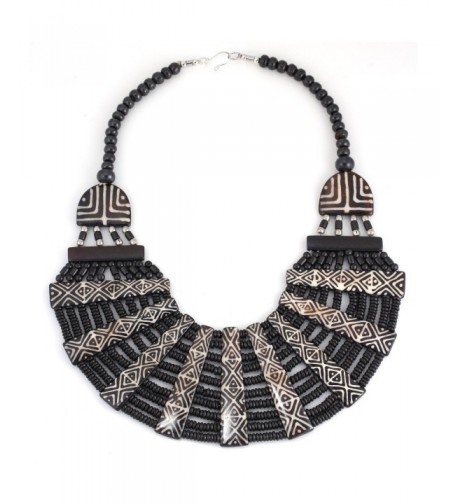 HEMATITE ETHNIC STATEMENT NECKLACE FWNK 1611 10