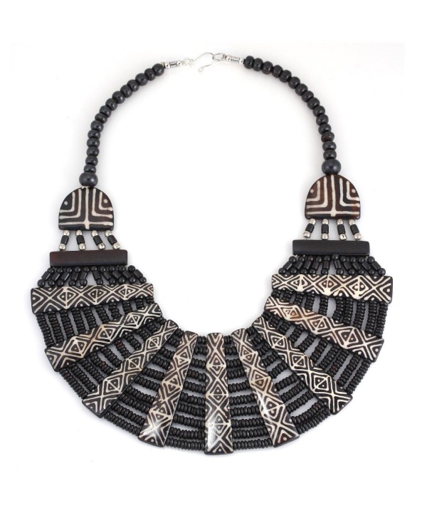 HEMATITE ETHNIC STATEMENT NECKLACE FWNK 1611 10