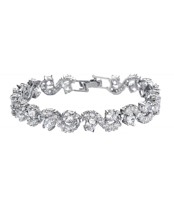 Platinum Zirconia Bracelet Wedding Jewelry