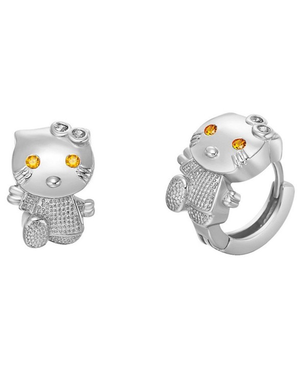 Uloveido Sterling Earrings Zirconia R564 Silver