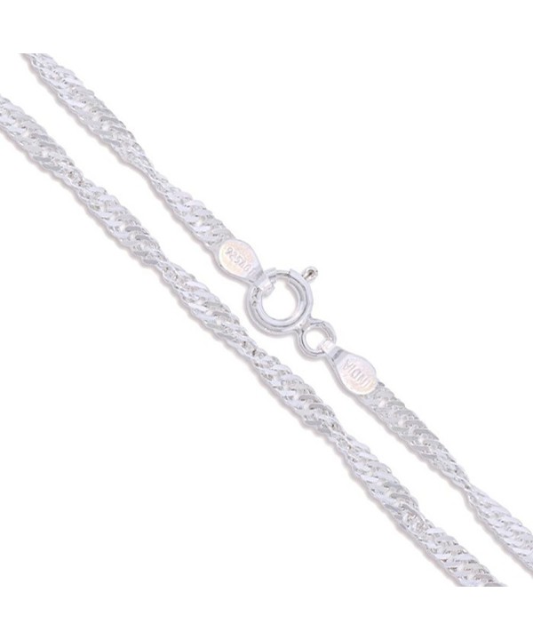 Sterling Silver Singapore Twisted Necklace