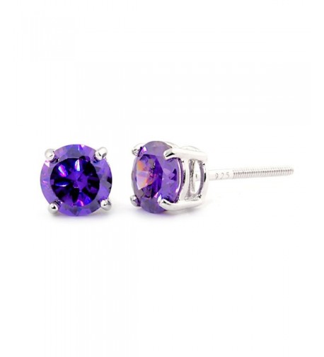 Pisces Brilliant Simulated Amethyst Earrings