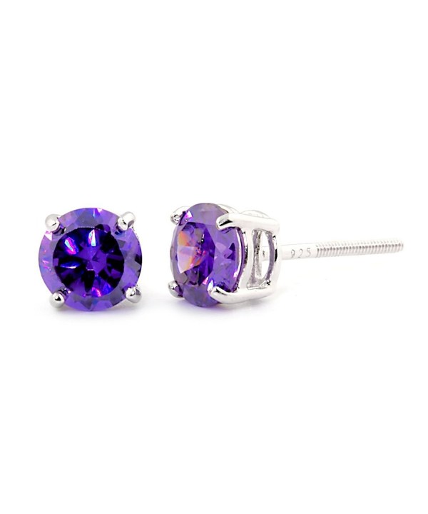 Pisces Brilliant Simulated Amethyst Earrings